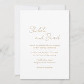 Invitation Shiloh Antique Or Moderne Mariage élégant (Devant)