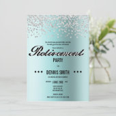 Invitation Shimmer | Parties scintillant Argent Confetti Retr (Debout devant)