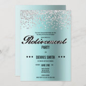 Invitation Shimmer | Parties scintillant Argent Confetti Retr (Devant / Derrière)