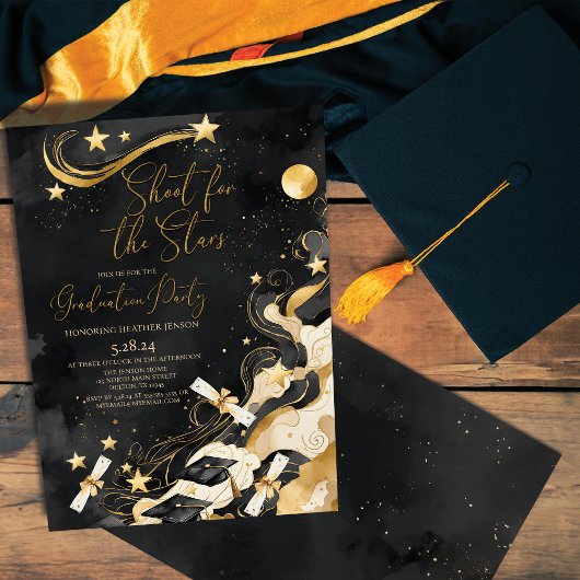 Invitation Shine Bright : Tir pour la fête de graduation des