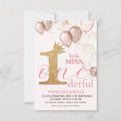 Invitation Shine Gold Crown Princesse BlushPremier anniversai (Devant)