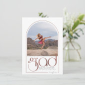 Invitation Shine Rose Gold Arch Typographie 2 Diplôme photo (Debout devant)