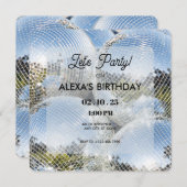 Invitation Shining Disco Ball Party (Devant / Derrière)