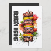 Invitation Shish Kebab Arabe Alimentation pour accéder à la d (Devant / Derrière)