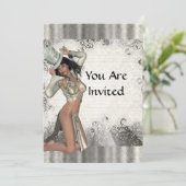 Invitation Shogirl en argent (Debout devant)