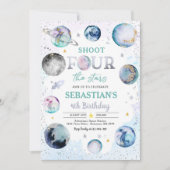 Invitation Shoot Four The Stars Space 4th Birthday Party (Devant)