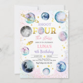 Invitation Shoot Four The Stars Space 4th Birthday Party (Devant)