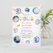 Invitation Shoot Four The Stars Space 4th Birthday Party (Debout devant)