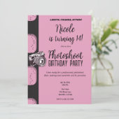 Invitation Shooting Photo Anniversaire Noir Rose Photographie (Debout devant)