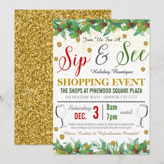 Invitation shopping de vacances (Devant / Derrière)