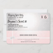 Invitation Shopping rose vif Superficie Crédit Sweet 16 Parti (Devant)