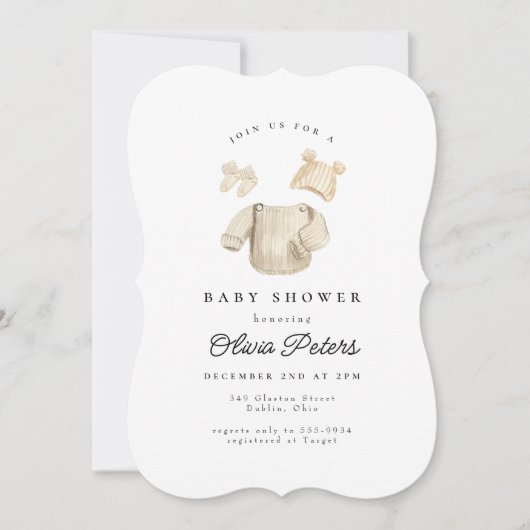 Invitation Shower Baby Clothes (Devant)
