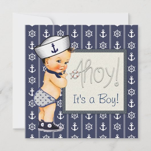 Invitation Shower pour bébé Petit Sailor (Devant)