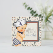 Invitation Shower pour bébé Petit Sailor (Debout devant)