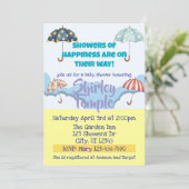 Invitation Showers of Happiness Umbrella Baby Shower (Debout devant)