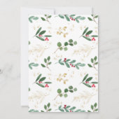Invitation Showeuse de Noël par Mail Gold Red Holly (Dos)