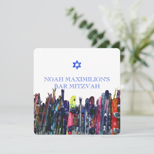 Invitation Shreddin'the Gnar ! Snowboard Mitzvah/do-it-yourse (Debout devant)