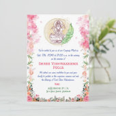 Invitation Shree Vishwakarma Pooja Floral (Debout devant)