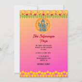 Invitation Shri Satyanarayan Pooja Fleur de style indien hind (Devant)