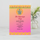 Invitation Shri Satyanarayan Pooja Fleur de style indien hind (Debout devant)
