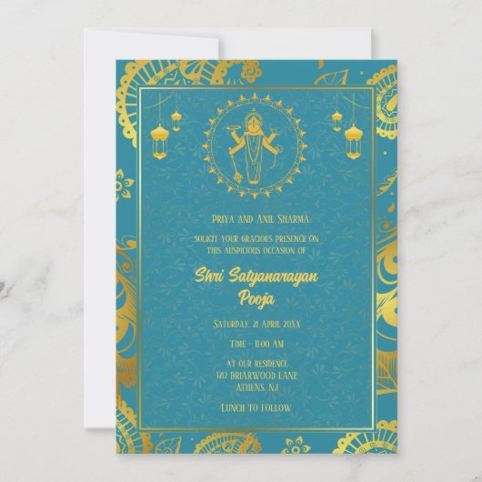 Invitation Shri Satyanarayan Pooja Hindu (Devant)