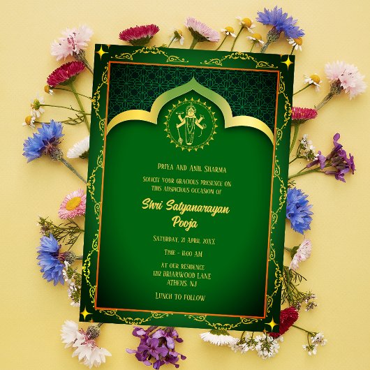 Invitation Shri Satyanarayan Pooja Hindu
