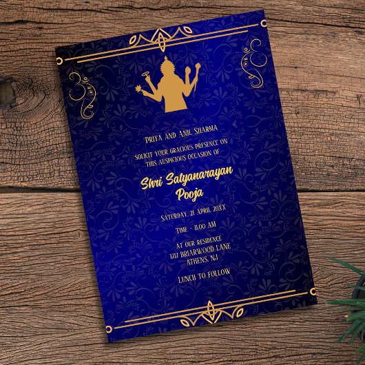Invitation Shri Satyanarayan Pooja Hindu