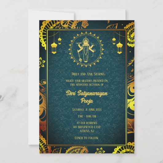 Invitation Shri Satyanarayan Pooja Hindu (Devant)