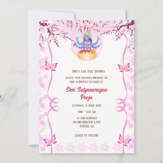 Invitation Shri Satyanarayan Pooja Hindu (Devant)