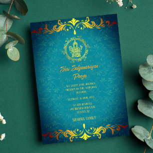 Invitation Shri Satyanarayan Pooja Hindu Indian Royal