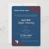 Invitation SHRIMPLEMENT bleu rétro rouge, Baby shower Aqiqah (Devant)