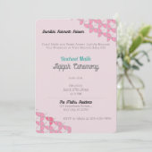 Invitation SHRIMPLEMENT rose Turquoise, Baby shower de bébé f (Debout devant)