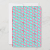 Invitation SHRIMPLEMENT rose Turquoise, Baby shower de bébé f (Dos)
