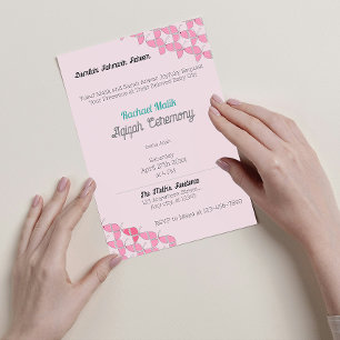 Invitation SHRIMPLEMENT rose Turquoise, Baby shower de bébé f