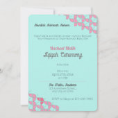 Invitation SHRIMPLEMENT Turquoise rose, Bébé fille Baby showe (Devant)