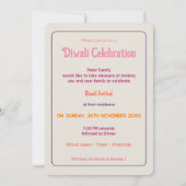Invitation 🐘 Shubh Diwali avec l'élégance de l'aquarelle (Dos)