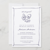 Invitation Shuck Ouais Oysters Fête des mariées bleu marine (Devant)