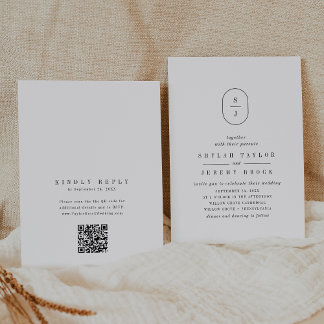 Invitation SHYLAH QR Code minimaliste unique moderne Mariage