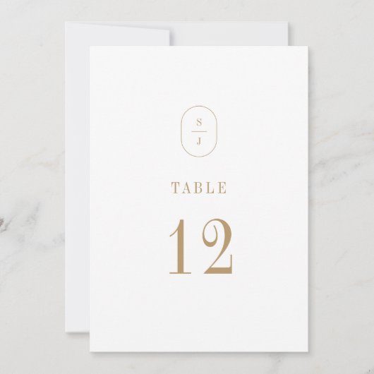 Invitation SHYLAH Simple Or Moderne Mariage Numéros de tablea (Devant)