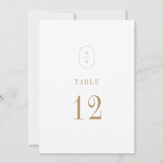 Invitation SHYLAH Simple Or Moderne Mariage Numéros de tablea (Dos)