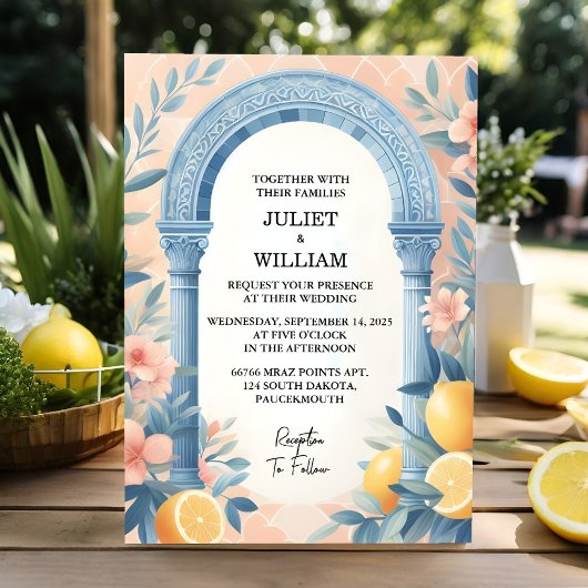 Invitation Si Arch Food Fun Fruit Lime Citron Mariage