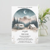 Invitation Si Cabine Forest Wood Sky Tree Mariage de camping- (Debout devant)