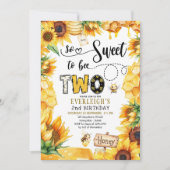 Invitation Si doux à être deux fleurs 2ème anniversaire Invit (Devant)