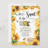 Invitation Si doux à être un 1er anniversaire fleuri Invitati (Devant)