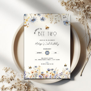 Invitation Si doux d'être deux - Floral 2e anniversaire