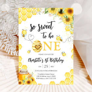 Invitation Si doux d'être un abeille pour un premier annivers