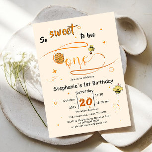 Invitation Si doux d'être un joli abeille pour un premier ann