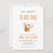 Invitation Si doux d'être un premier anniversaire (Devant)