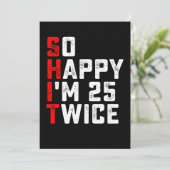 Invitation Si heureux d'avoir 25 ans Deux fois drôle 50 ans d (Debout devant)