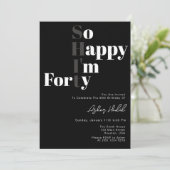 Invitation Si heureux que j'aie quarante-dixième anniversaire (Debout devant)